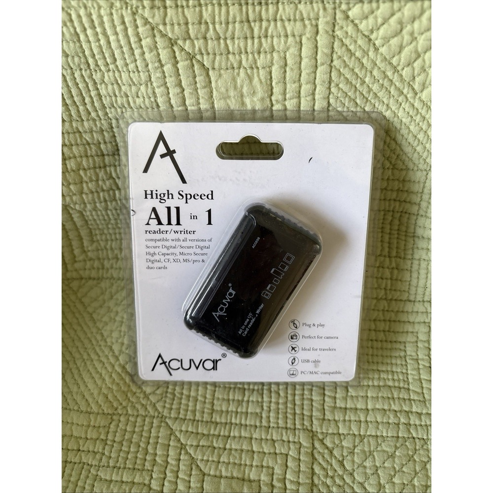 Acuvar High Speed All-in-1 USB Card Reader for SD, MicroSD, CF, MS, Multi Card